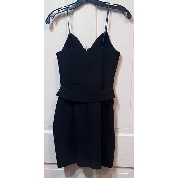 NWT Amanda Uprichard Black Belted Strapless Mini Chalice Dress Size S - Picture 7 of 10